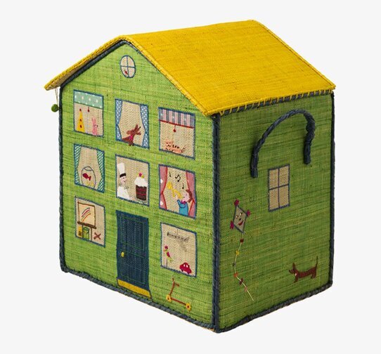 Förvaringslåda Hus L från Rice formad som ett färgglatt hus