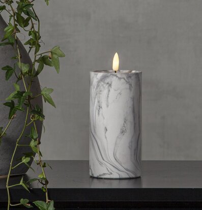 LED Blockljus Flamme Marble L från Star Trading på bord