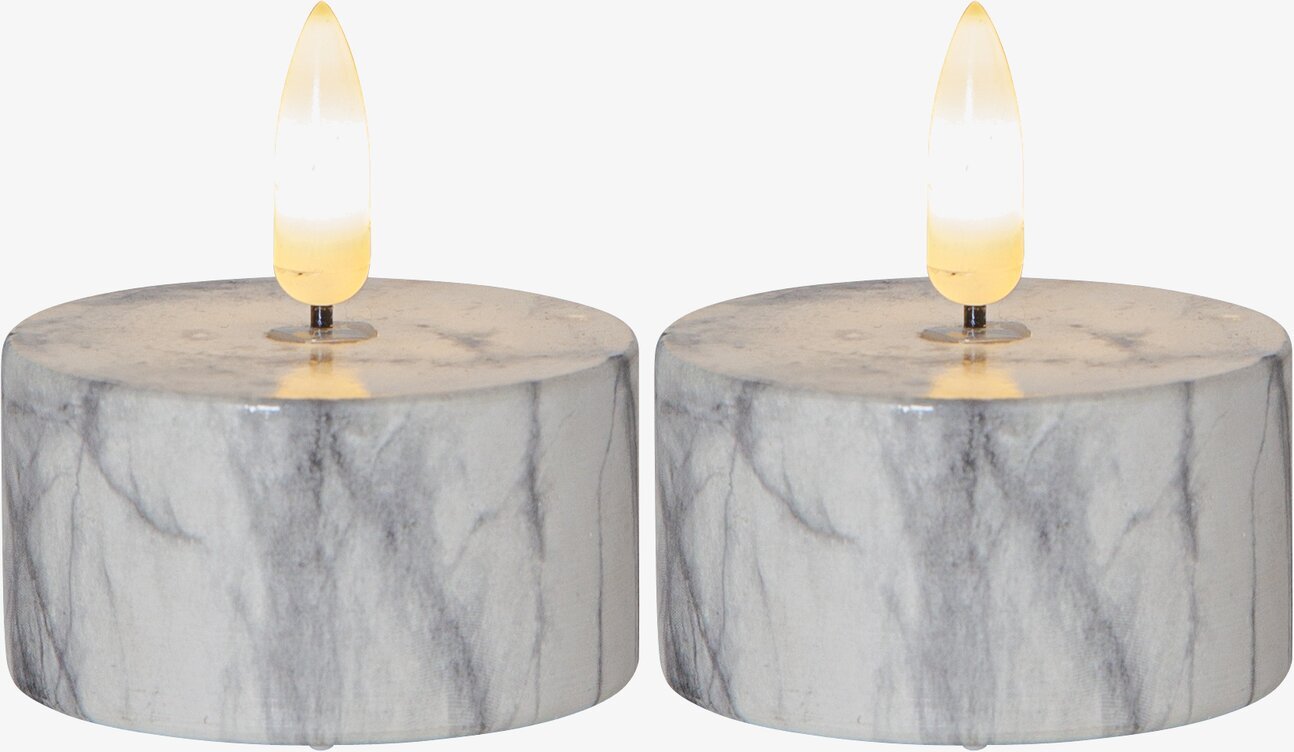 LED Värmeljus Flamme Marble 2-Pack från Star Trading