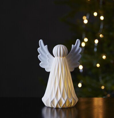 Bordsdekoration Vinter Liten från Star Trading, vit ängel