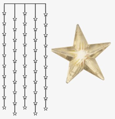 Ljusgardin Star Curtain från Star Trading med stjärnljus
