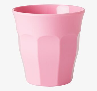 Liten mugg Mörkrosa från Rice, melamin, räfflad design