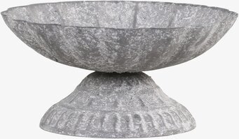 Dekorationsfat På Fot Stor från Chic Antique i grå metall