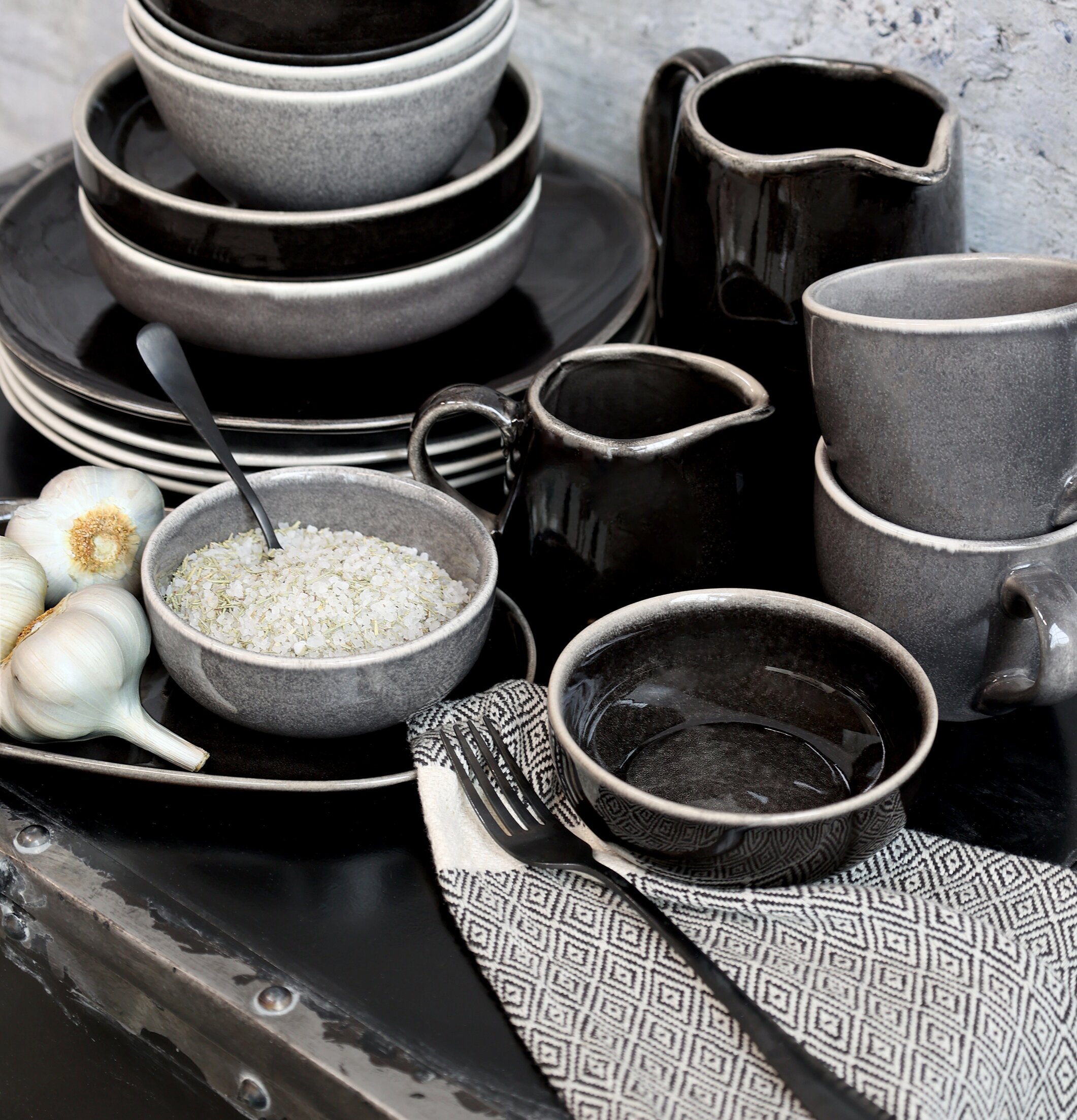 Handduk Hamam Mini Fransk Grå från Chic Antique i köksmiljö