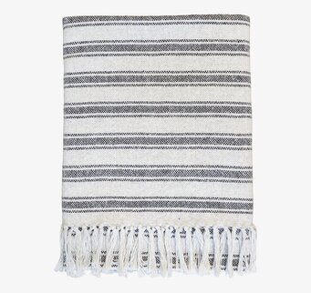 Pläd Med Mönster Grå från Chic Antique med fransar