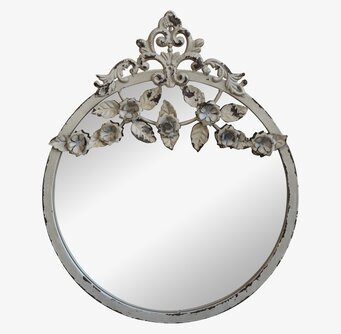 Spegel Med Decor Antique Creme från Chic Antique, rund form