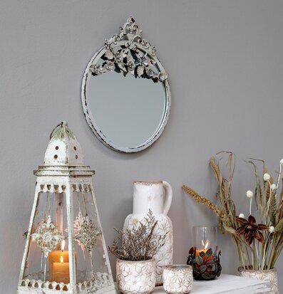 Spegel Med Decor Antique Creme från Chic Antique på vägg