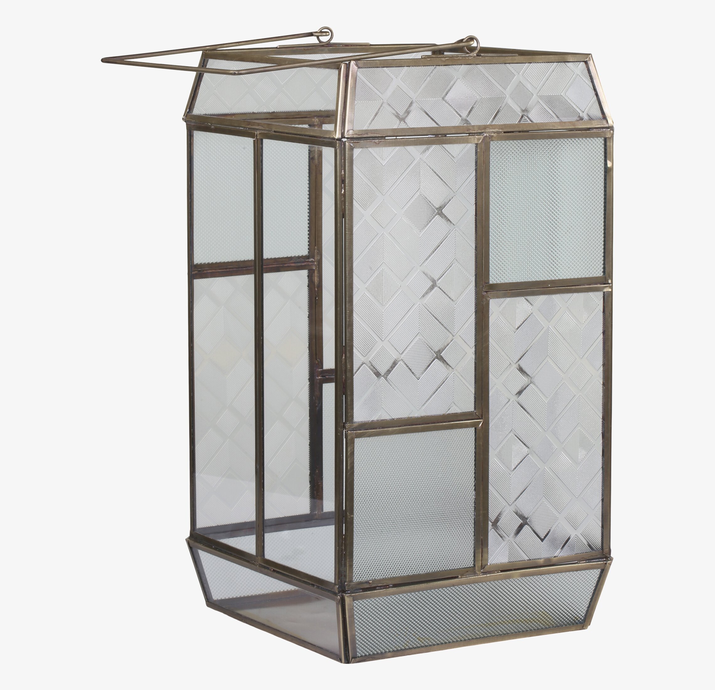 Lanterna Frostat Glas Mässing från Chic Antique, elegant lykta