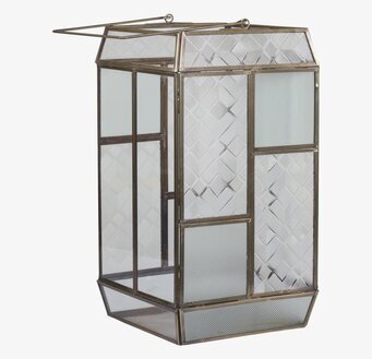 Lanterna Frostat Glas Mässing från Chic Antique, elegant lykta