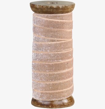 Velourband Med Glitter Champagne från Chic Antique på träspole