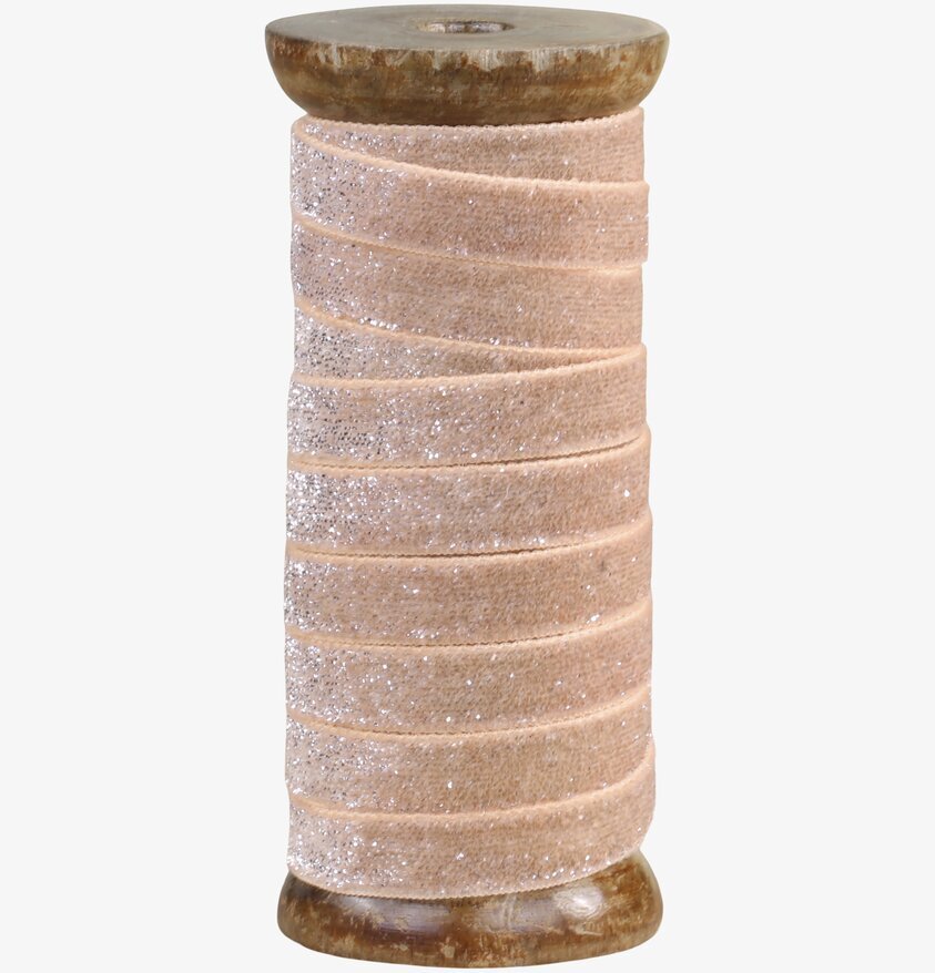 Velourband Med Glitter Champagne från Chic Antique på träspole