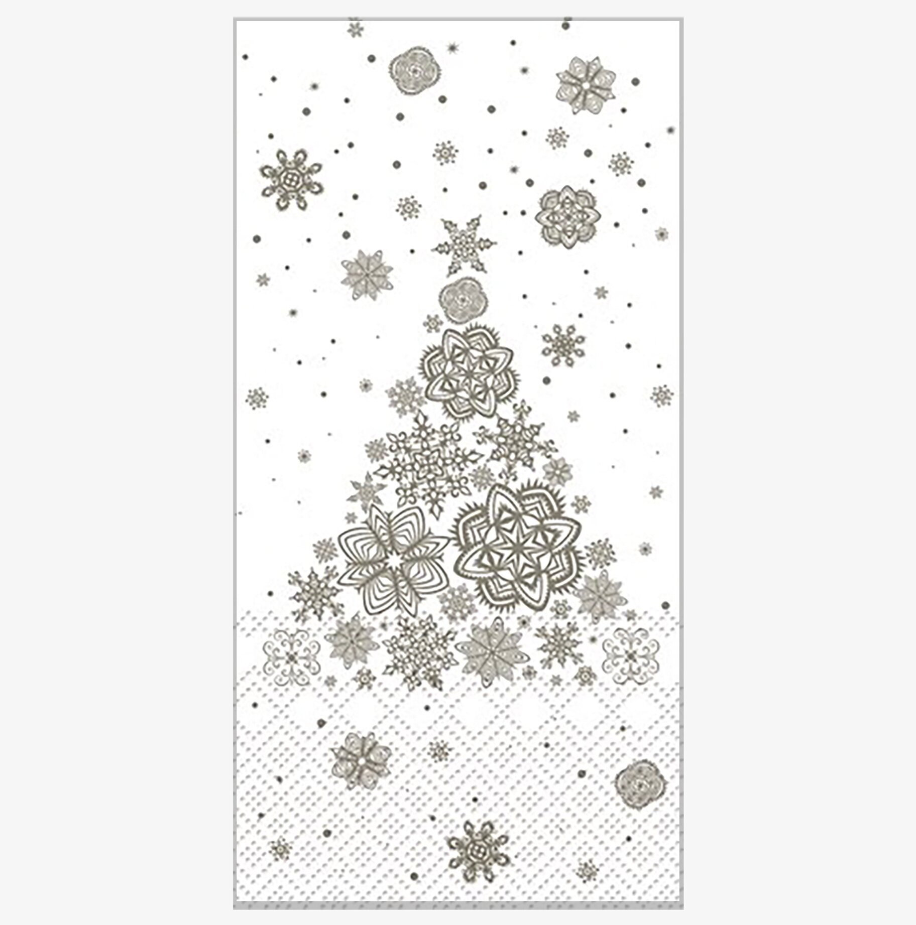 Servetter Julgran från Chic Antique med grå snöflingor