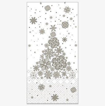 Servetter Julgran från Chic Antique med grå snöflingor