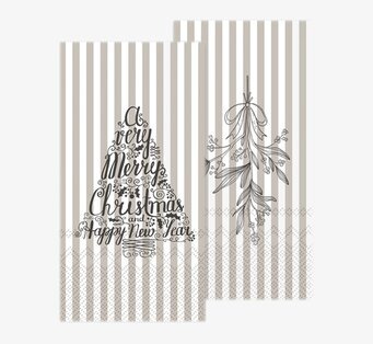 Servetter Mistel/Julgran Fransk Grå från Chic Antique