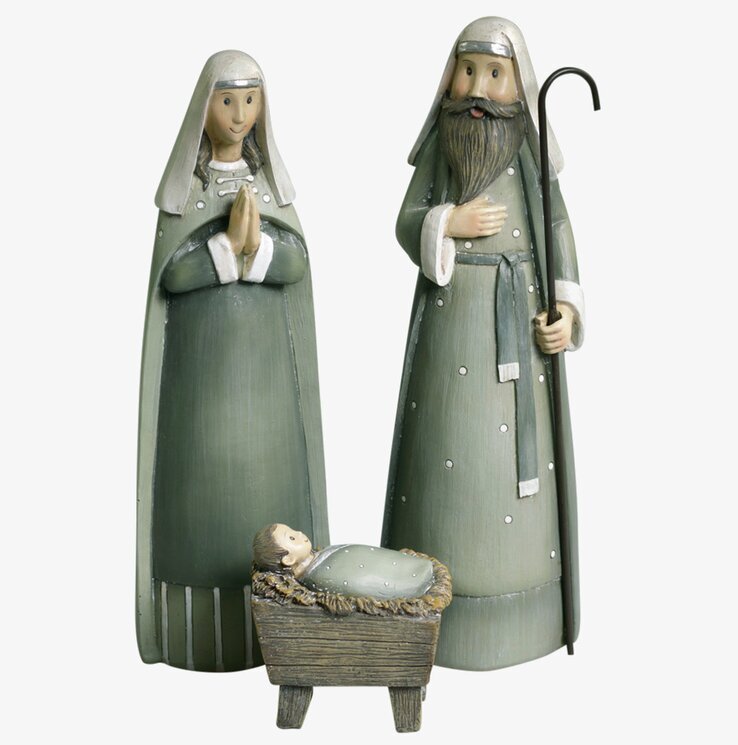 Maria & Josef Set/3 Grön från Chic Antique: juldekoration