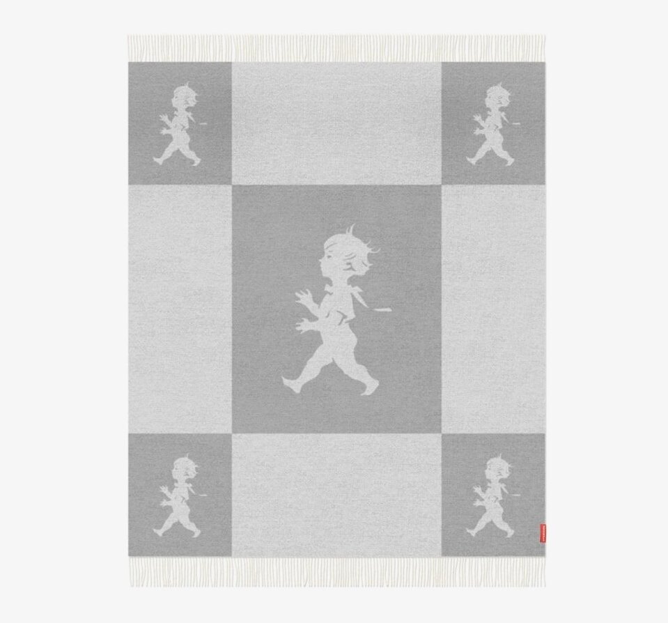 Pläd Ljusgrå Solstickan från Solstickan med ikonisk design