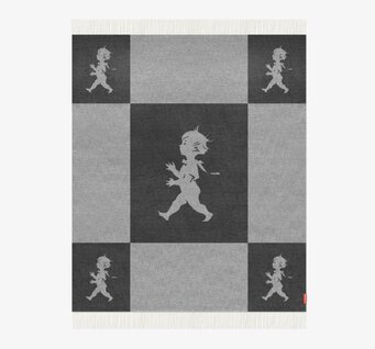 Pläd Antracitgrå Solstickan från Solstickan med rutmönster