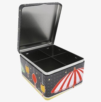 Bild av fyrkantig teburk med festligt skördefestmotiv