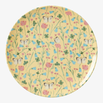 Desserttallrik Sweet Butterfly Print Creme från Rice