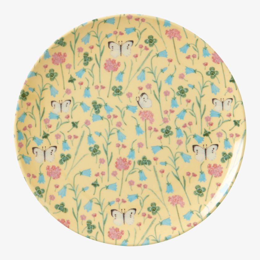 Desserttallrik Sweet Butterfly Print Creme från Rice