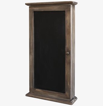 Bild av antikt nyckelskåp med griffeltavla i hemmet