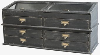 Byrå Med Glaslock från Chic Antique med sex lådor och glaslock
