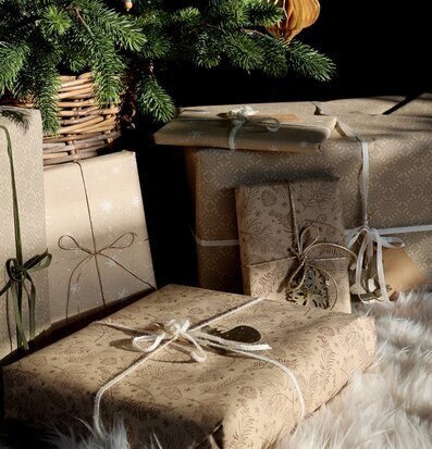 Julklappar med Velourband Dusty Green från Chic Antique