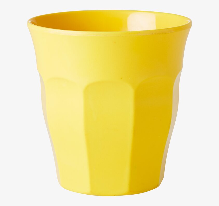 Liten mugg Gul från Rice med blank yta och fasetterat mönster