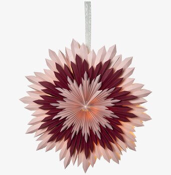 Pappersstjärna Ice Rosa/Röd från Star Trading mot vit bakgrund