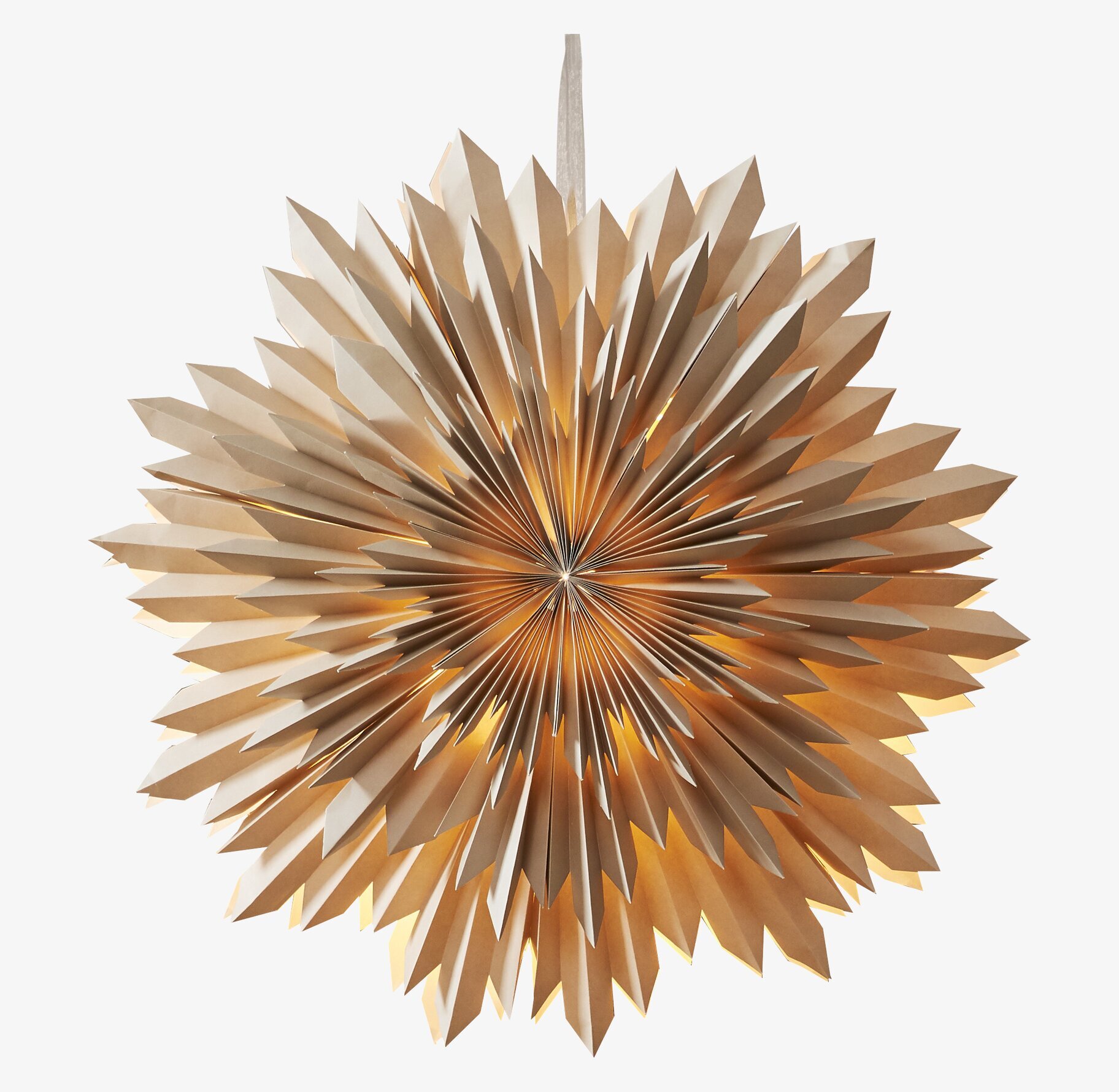 Pappersstjärna Ice Beige från Star Trading i fönster