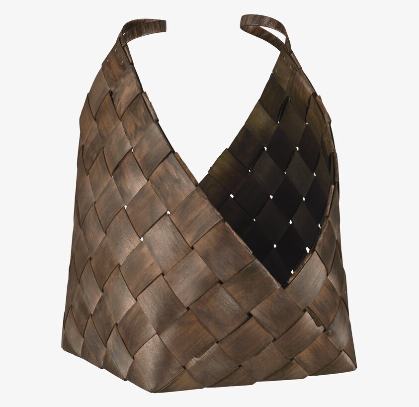 Spånkorg Med Öglor från IB Laursen i mörkbrunt trä