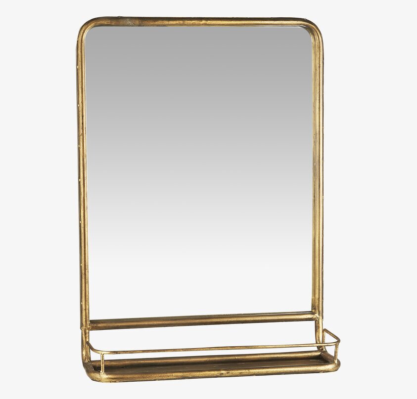 IB Laursen Väggspegel Med Hylla Mässing med elegant design