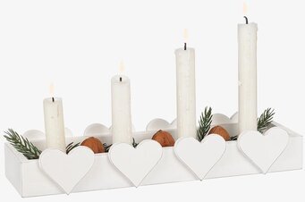 Adventsljusstake Hjärta från Different Design med granris