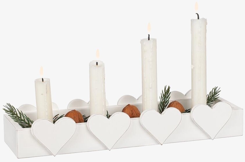 Adventsljusstake Hjärta från Different Design med granris