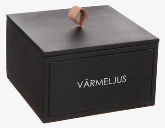 Trälåda Värmeljus Svart från Different Design på vit bakgrund