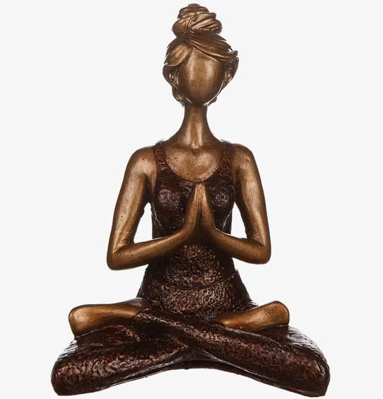 Yoga Kvinna Poly Brun/Guld från Different Design i lotusställning