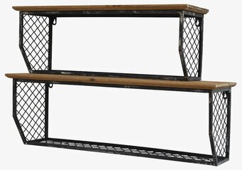 Vägghylla Set/2 Antiksvart från Chic Antique i metall och trä