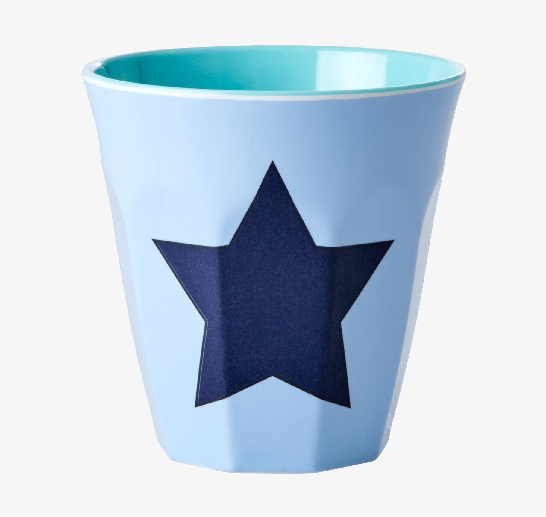 Mugg Star Print från Rice med ljusblå yta och stjärndesign