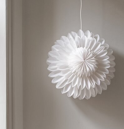 Julstjärna Lotus 44 Vit från Watt och Veke mot ljus vägg