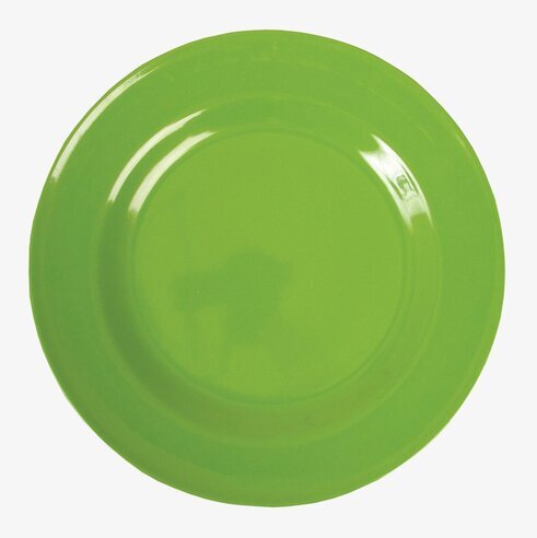 Assiett Melamin Äpplegrön från Rice på vit bakgrund