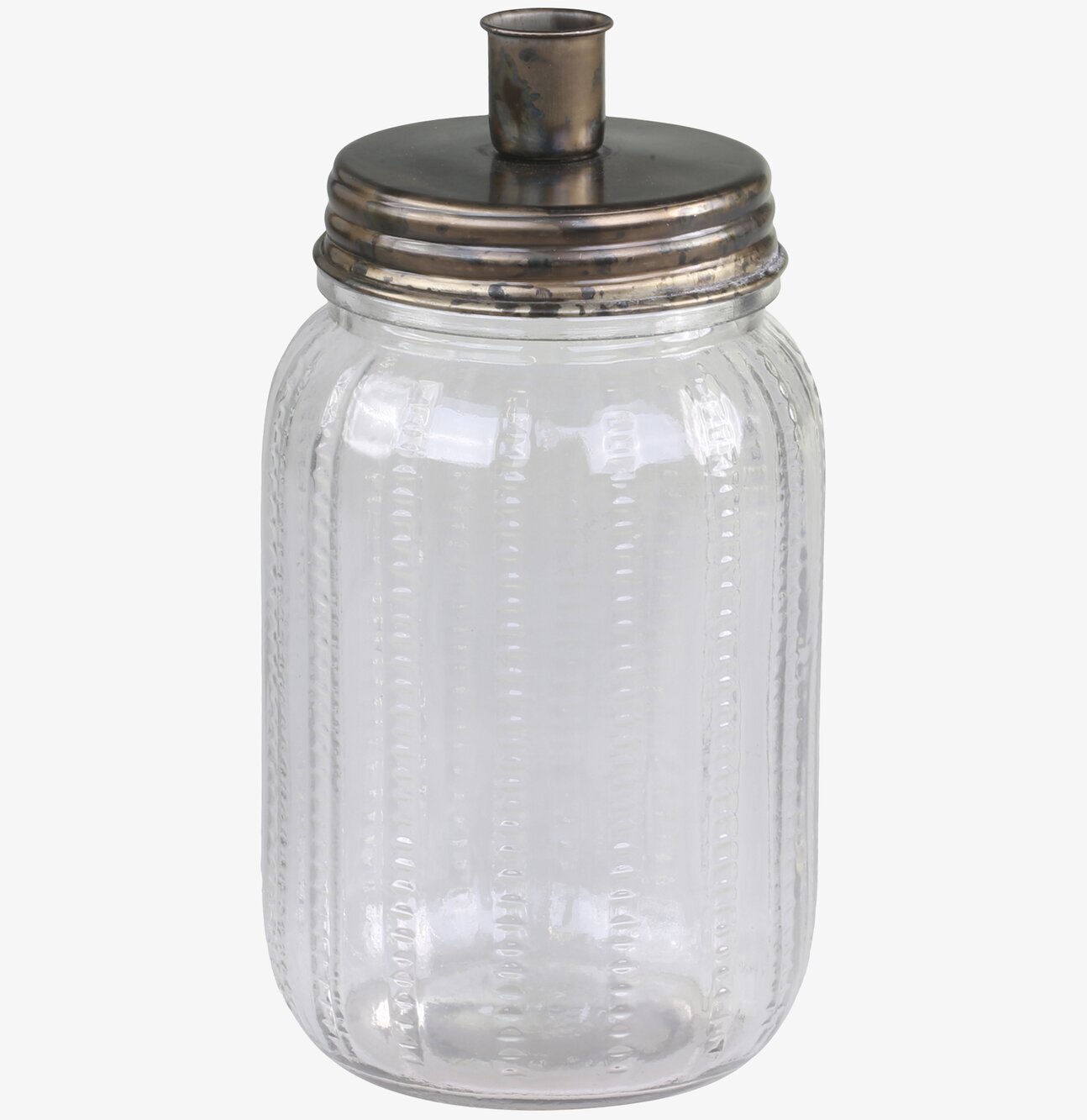 Ljusstake Glaskruka Antik Mässing från Chic Antique