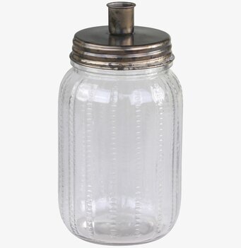 Ljusstake Glaskruka Antik Mässing från Chic Antique