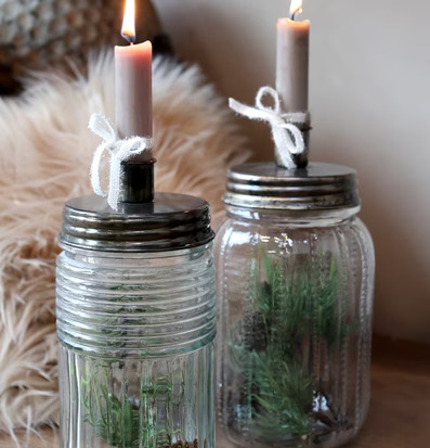 Ljusstake Glaskruka Antik Mässing från Chic Antique