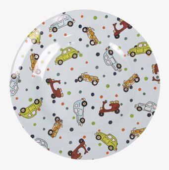 Tallrik Barn Fordon från Rice med färgglada fordon för barn