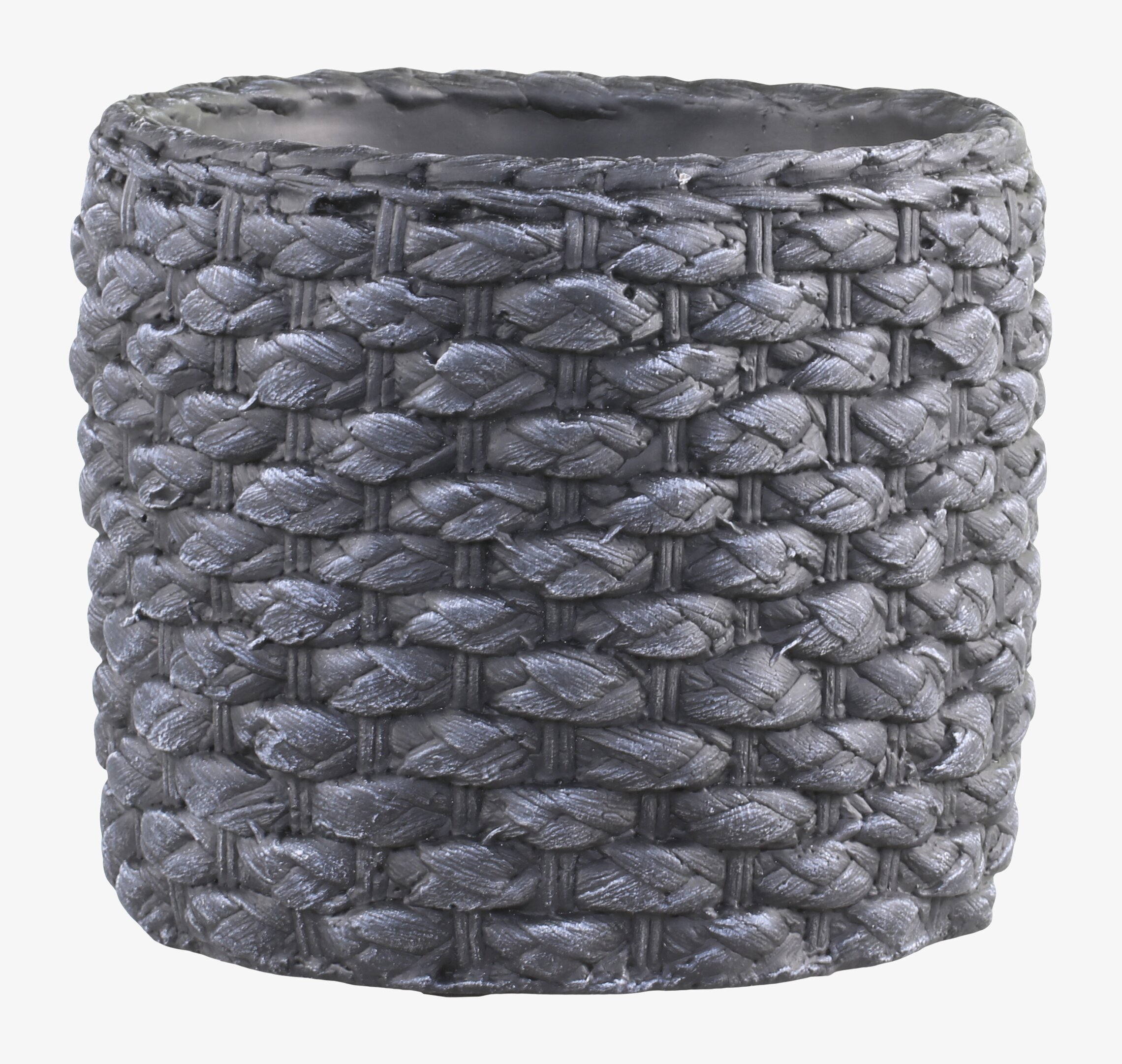 Kruka Corte L från Chic Antique med flätmönster och gråton