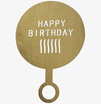 Kaffestencil Happy Birthday från Chic Antique i metall