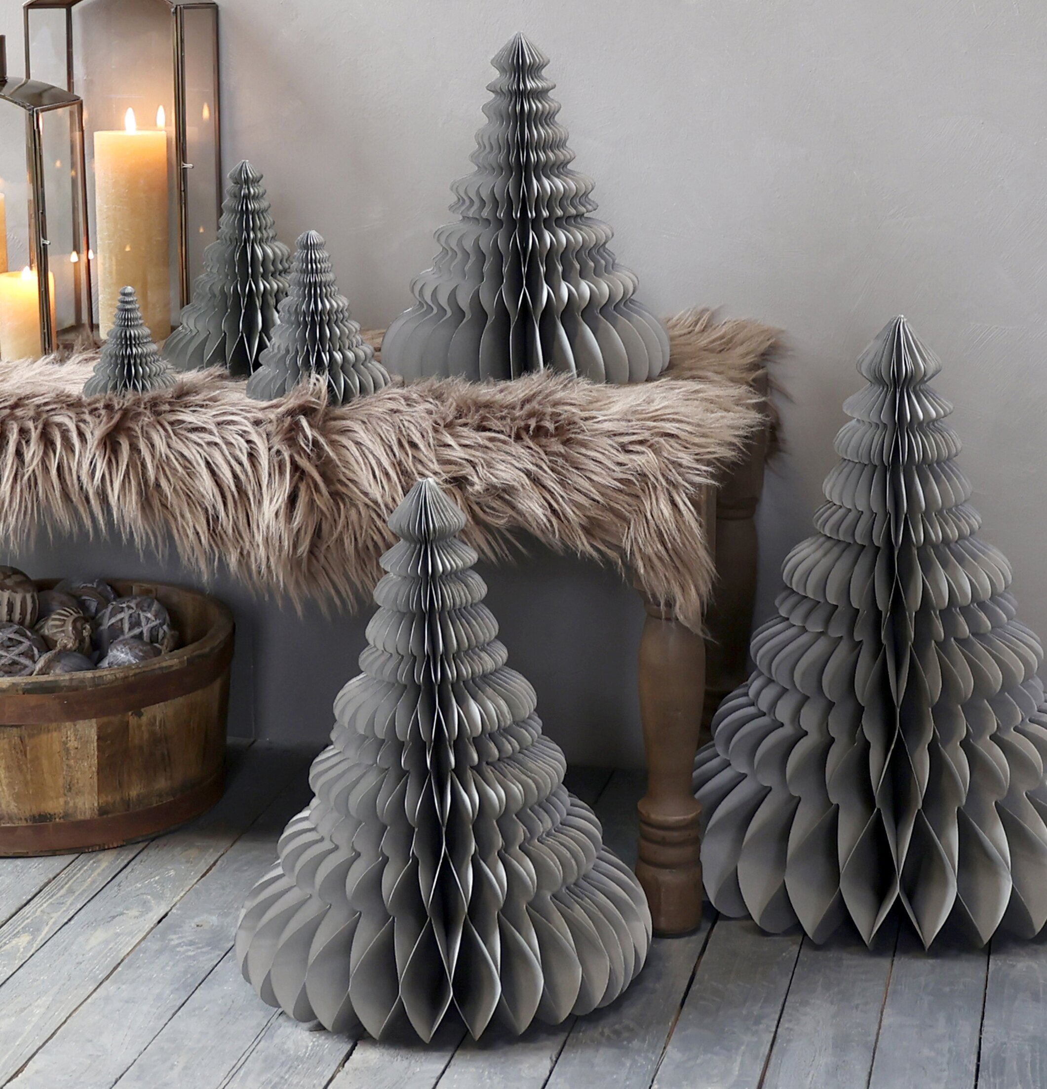 Julgran Papper Fransk Grå S från Chic Antique på bord