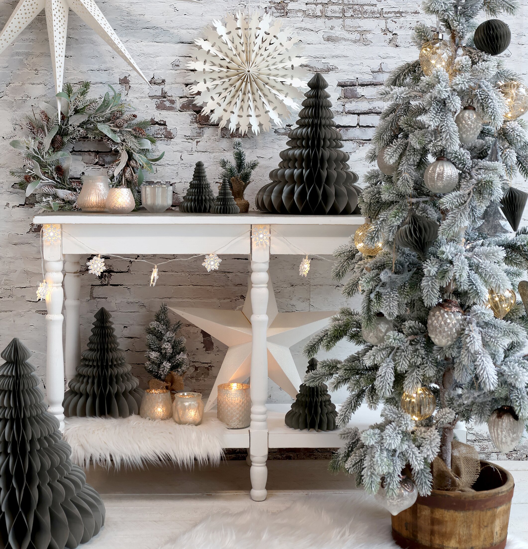 Julgran Papper Fransk Grå S från Chic Antique på rustikt bord