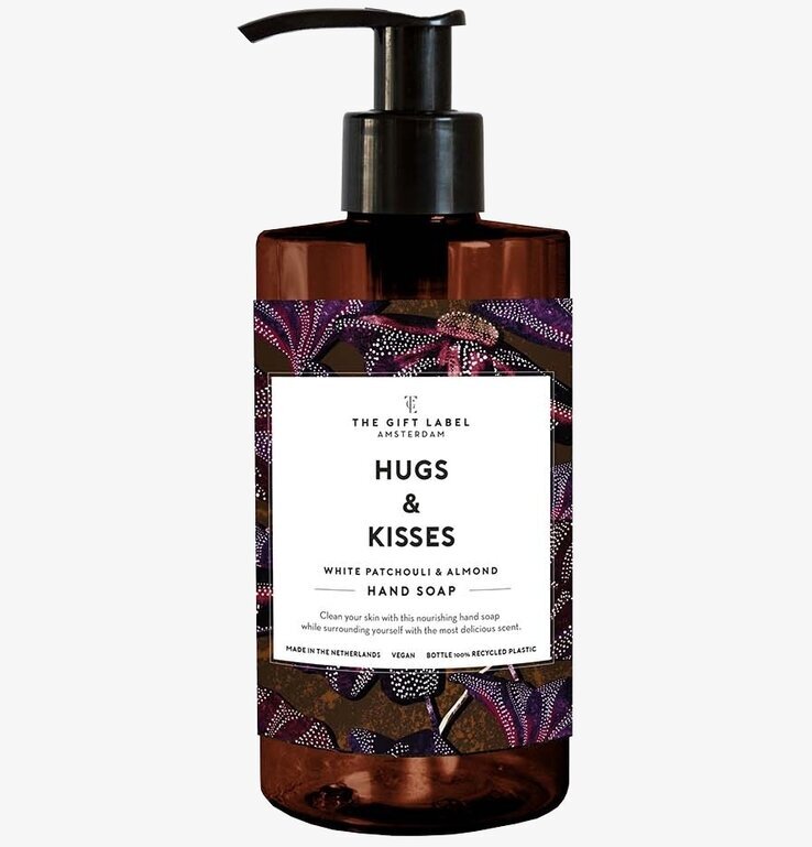 Handtvål - Hugs & Kisses från The Gift Label i brun flaska