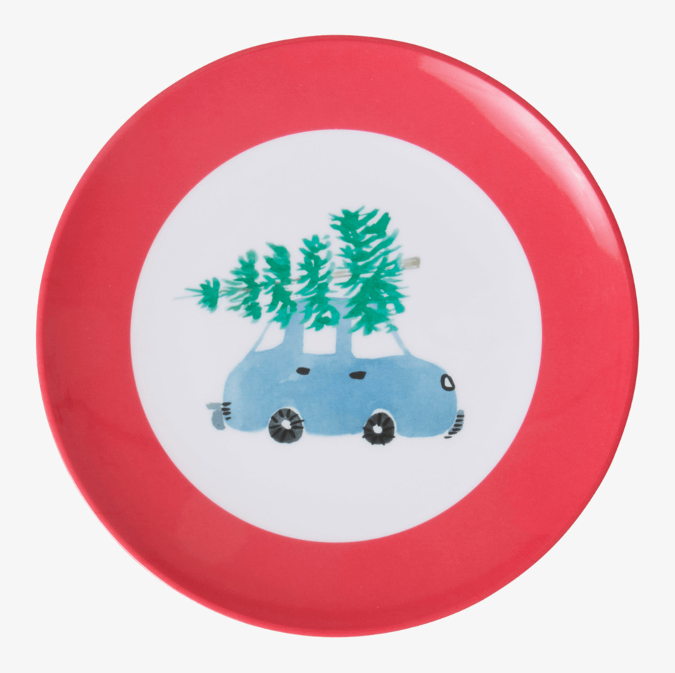 Desserttallrik All Over Xmas Print från Rice med julmotiv